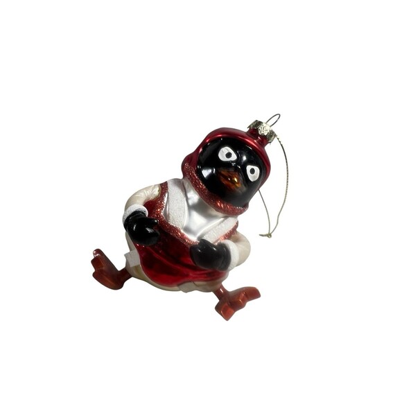 4.5" Hand Blown Glass Penguin Christmas Ornament - RARE - Colorful Holiday Decor - Picture 4 of 8